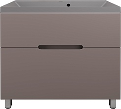 Style Line Тумба с кварцевой раковиной серый шелк Матис 80 тауп темный – фотография-1